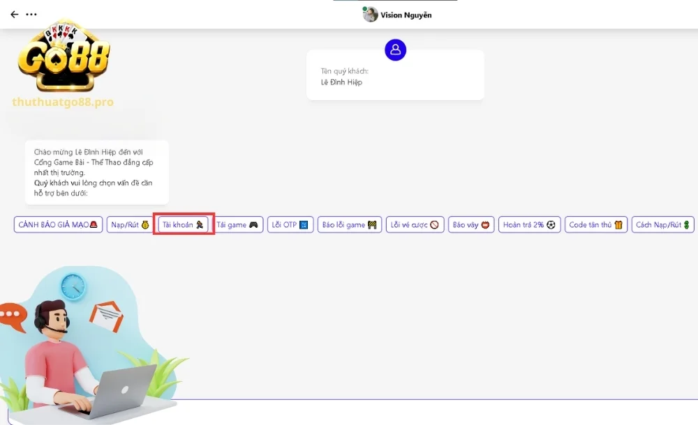 Chia sẻ thủ tục xác minh tài khoản chính chủ tại Live chat 