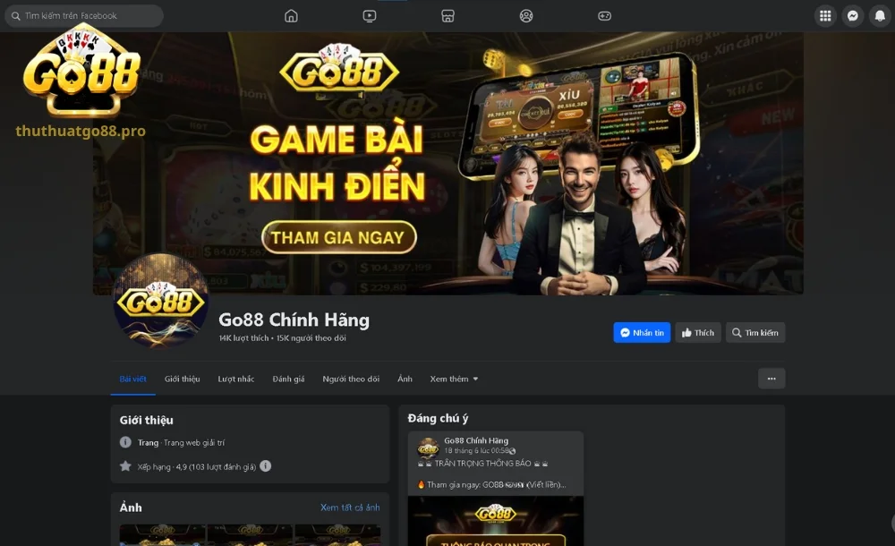 Kênh Fanpage hoạt động chính thức với hơn 15.000 lượt theo dõi