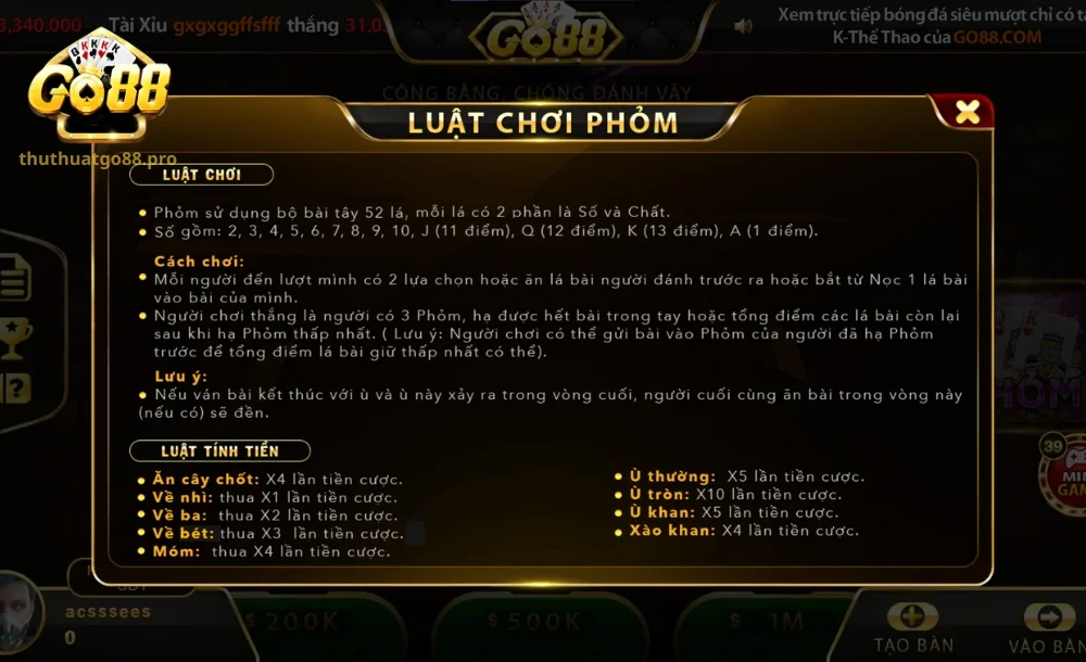 Luật chơi Phỏm bạn cần nắm