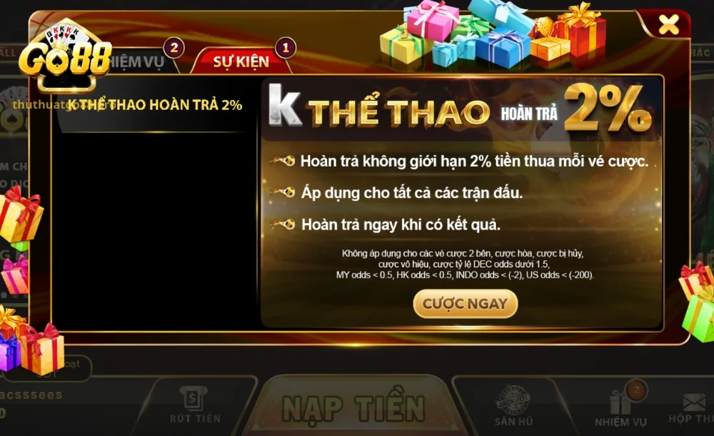 Những lưu ý không thể thiếu khi trải nghiệm ưu đãi cùng Go88 online 