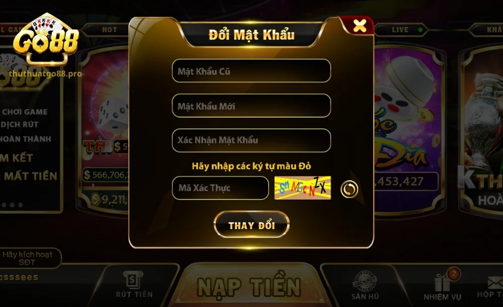 Thay đổi mật khẩu Go88 rất đơn giản chỉ với 4 bước